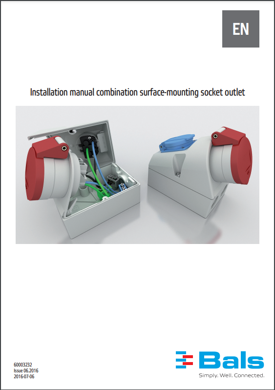 Installation manual combination surface-mounting socket outlet