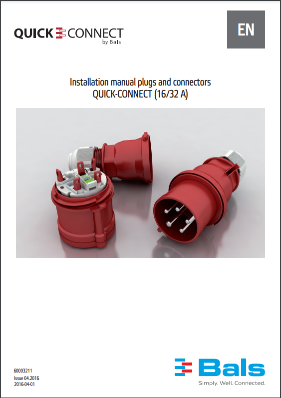 Installation manual plugs and connectors QUICK-CONNECT (16A&32 A)