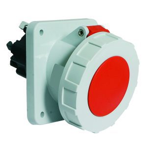 CEE-inbouwcontactdoos TE, 63A, schuin, QUICK-CONNECT, 114x114, IP67