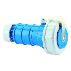 Schuko-koppeling, met schroefdop, vernikkelde contacten, IP68